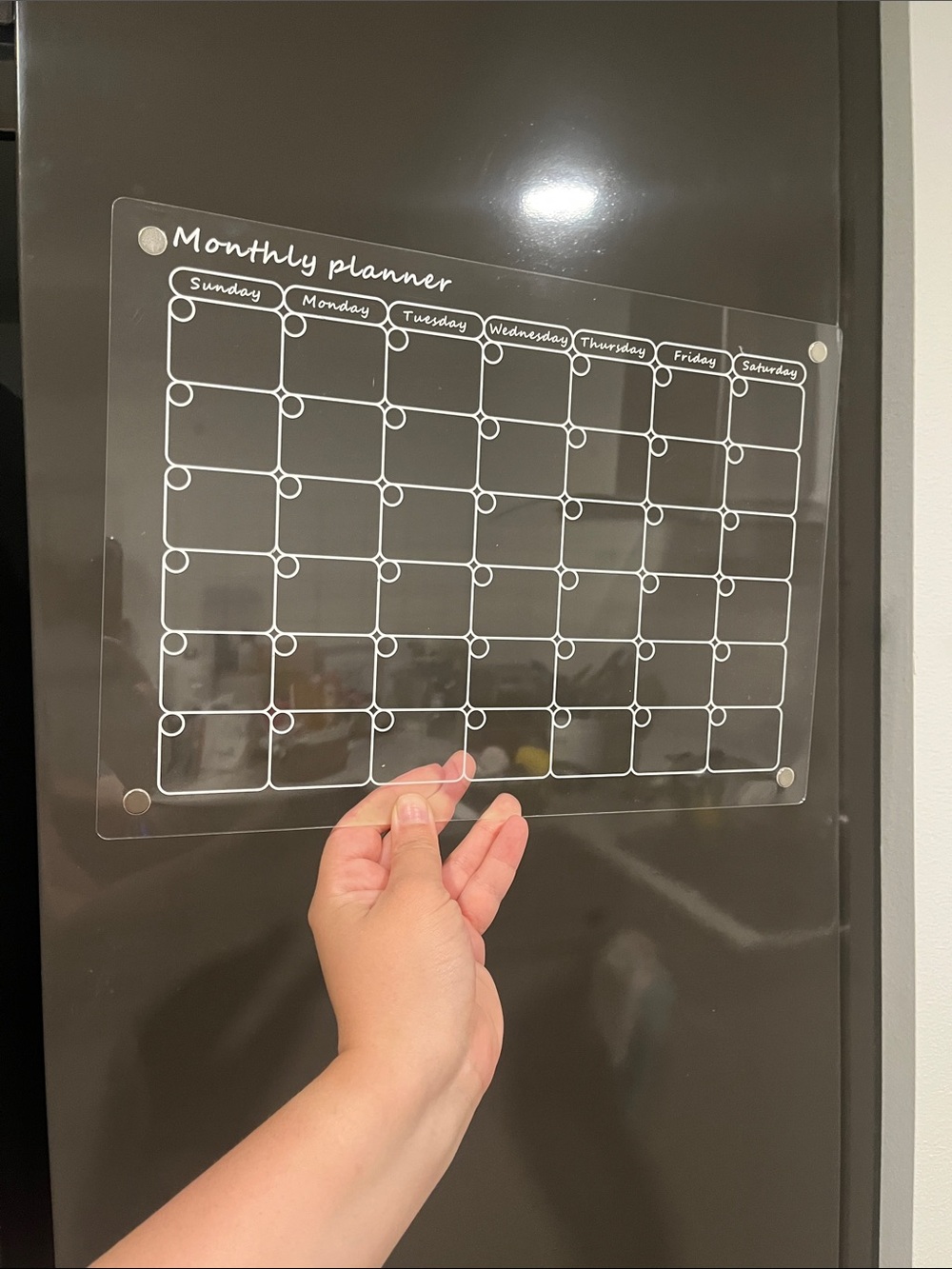 Clear Monthly Planner Magnetic Dry Erase Calendar - Transparent